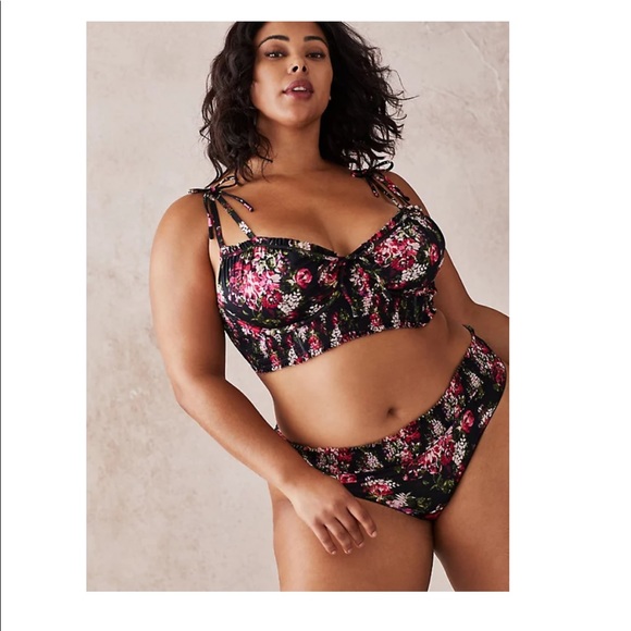 torrid Other - NWT torrid set black floral bra & thong panty